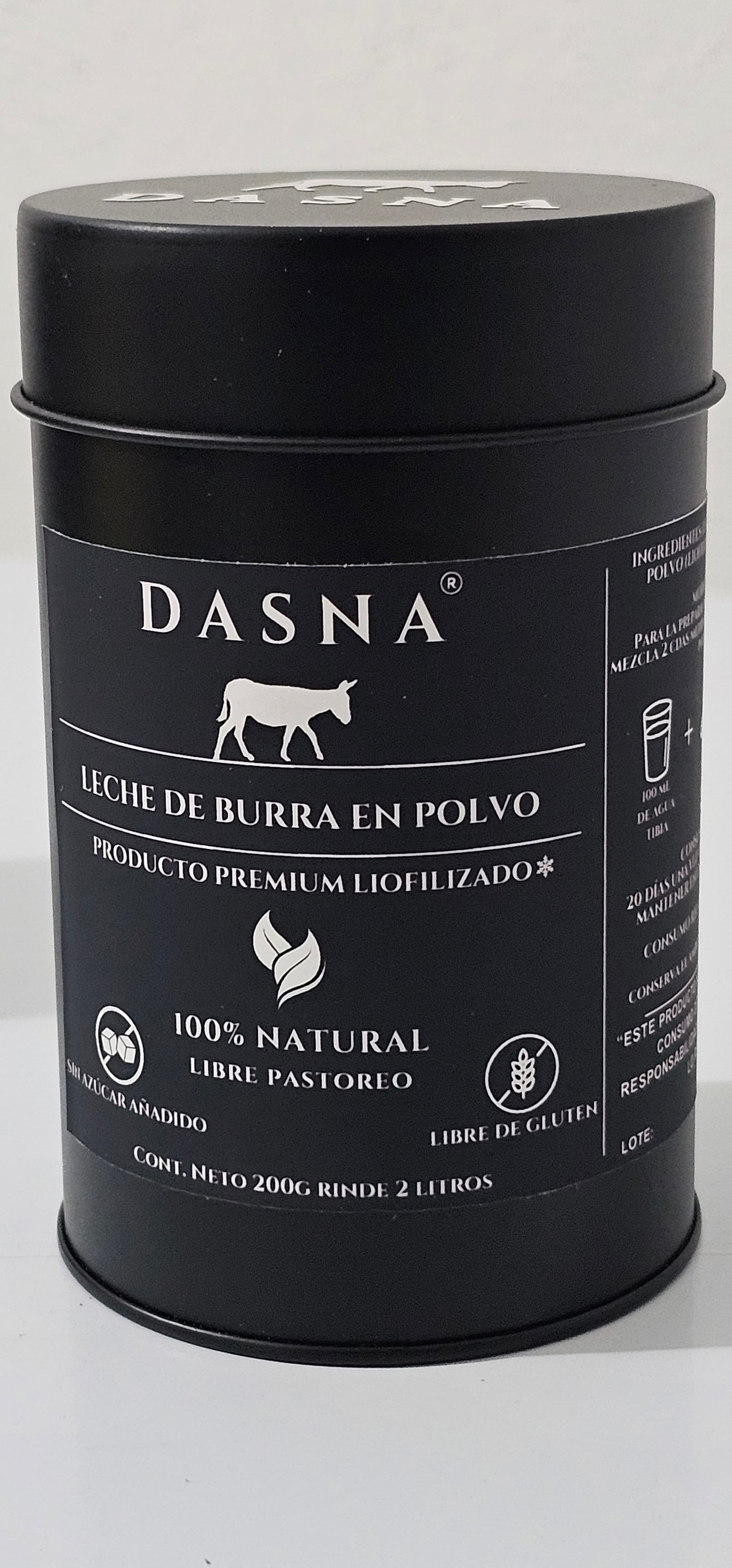 Leche de Burra en Polvo LIOFILIZADA 200g (Rinde 20 tomas, 2 L) ENVÍO GRATIS